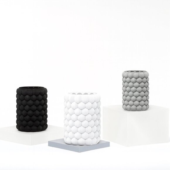 3D Printed Bubble Planter – Modern Honeycomb Plant Pot | Black, White, or Gray - Picture 3 of 8